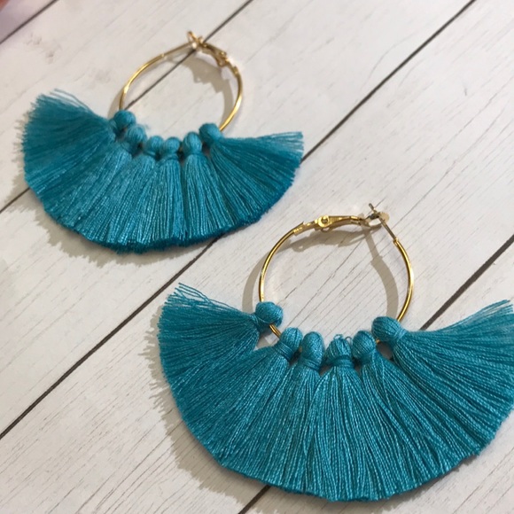 Jewelry - 🔴 5/$20  boho tassel hoop earrings